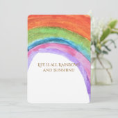 Authentic Kid's Rainbow Watercolor Birthday  招待状 (スタンド正面)