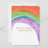 Authentic Kid's Rainbow Watercolor Birthday  招待状 (正面)