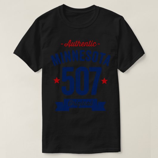 Authentic Minnesota 507エリアコード Tシャツ (デザイン正面)