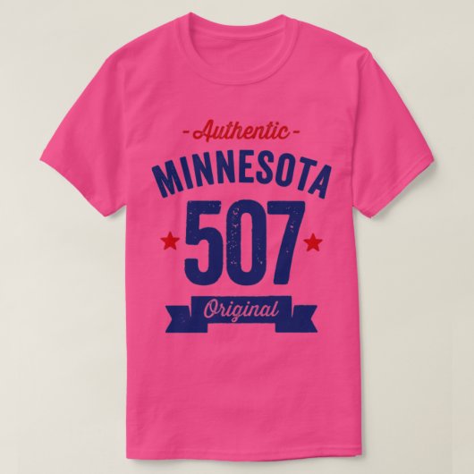 Authentic Minnesota 507エリアコード Tシャツ (デザイン正面)