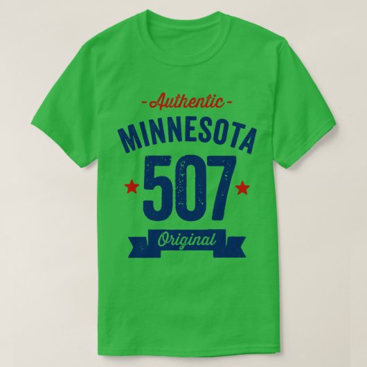 Authentic Minnesota 507エリアコード Tシャツ (デザイン正面)