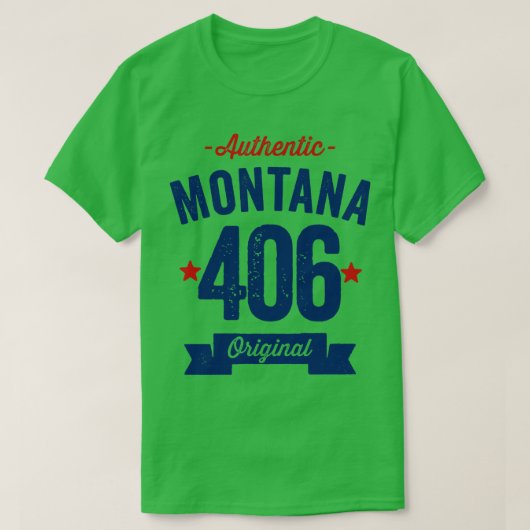 Authentic Montana 406エリアコード Tシャツ (デザイン正面)