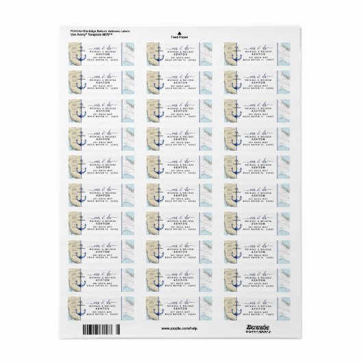 Authentic #Nautical Chartいかり#Florida #Wedding ラベル (フルシート)