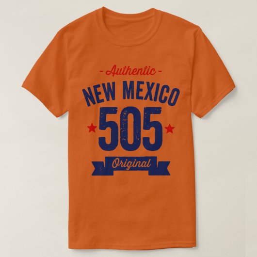 Authentic New Mexico 505エリアコード Tシャツ (デザイン正面)