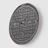 Authentic New York City NYC Sewer Cover ラージ壁時計 (傾斜)