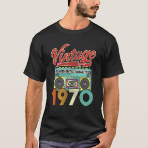 Authentic Quality無線ヴィンテージ1970 52nd誕生日 Tシャツ