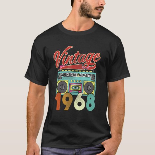 Authentic Quality Radioヴィンテージ1968 54誕生日 Tシャツ (正面)