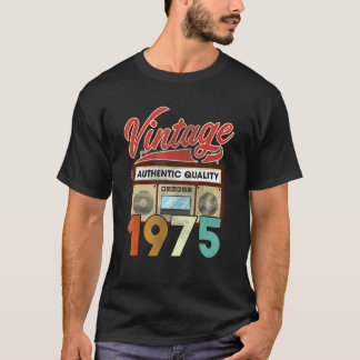 Authentic Quality Radioヴィンテージ1975 47誕生日 Tシャツ