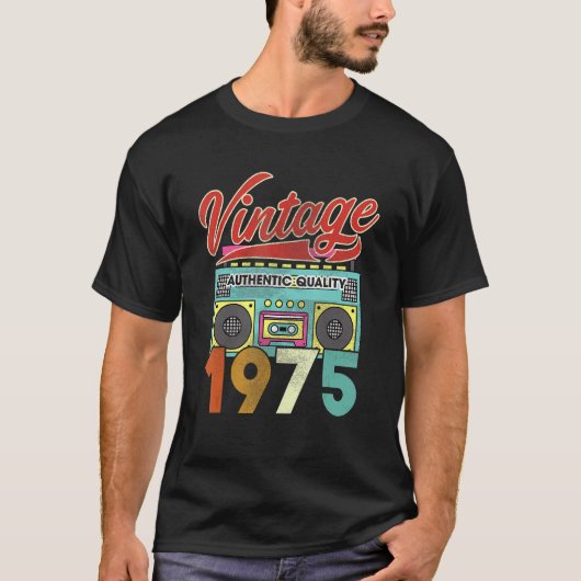 Authentic Quality Radioヴィンテージ1975 47誕生日 Tシャツ (正面)