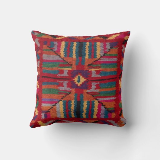 Authentic Red Kilim Pillows：トルコの遺産 クッション (裏面)