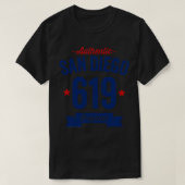Authentic San Diego 619エリアコード Tシャツ (デザイン正面)
