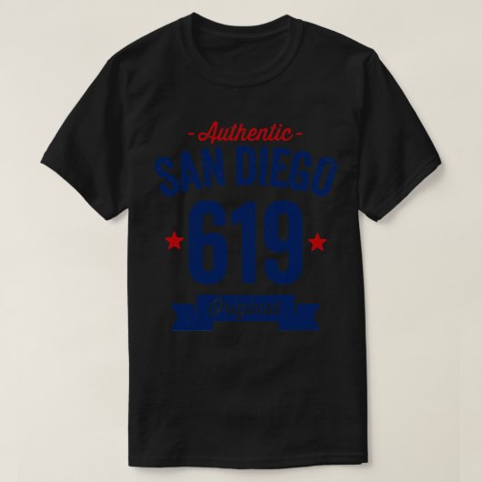 Authentic San Diego 619エリアコード Tシャツ (デザイン正面)