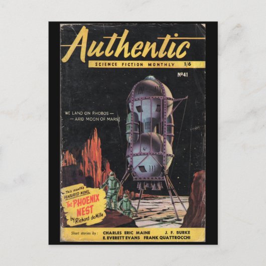 Authentic Science Fiction Monthly _January 1954_Pu ポストカード (正面)