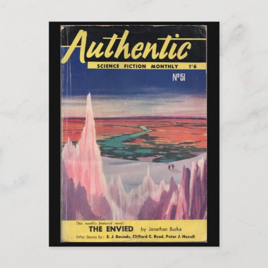 Authentic Science Fiction Monthly _November 1954_P ポストカード (正面)