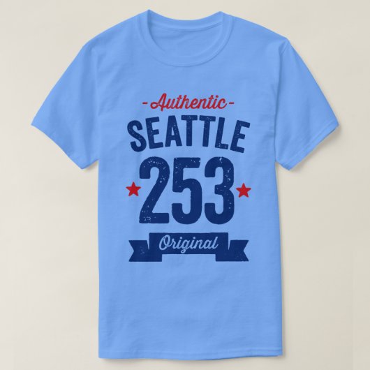 Authentic Seattle 253エリアコード Tシャツ (デザイン正面)