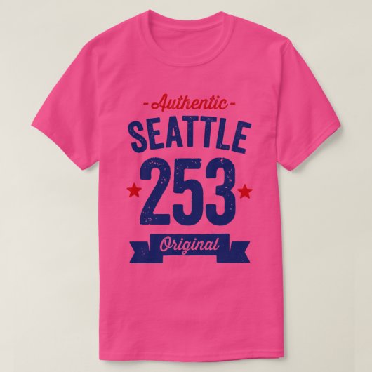 Authentic Seattle 253エリアコード Tシャツ (デザイン正面)