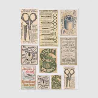 Authentic Vintage Sewing Adverts ES1 Decoupage 薄葉紙