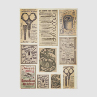 Authentic Vintage Sewing Adverts ES2 Decoupage 薄葉紙