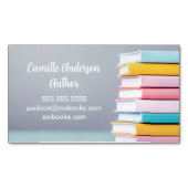Author Book Launch Cute Pastel Freelance Writer マグネット名刺 (正面)