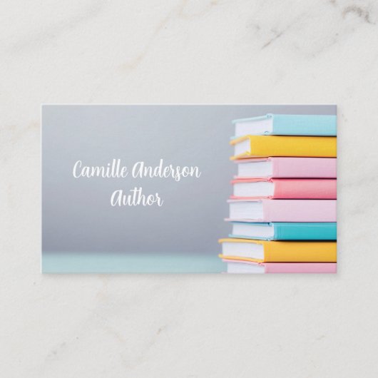 Author Book Launch Cute Pastel Freelance Writer 名刺 (正面)