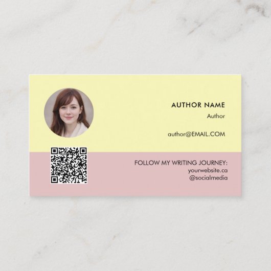 Author Book Promotion Custom YA Novel Pastel 名刺 (裏面)