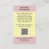 Author Book Review Request Card QR Code Pastel 名刺 (裏面)