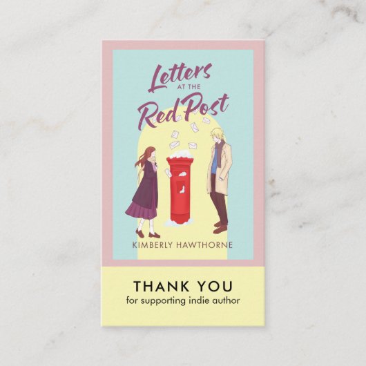 Author Book Review Request Card QR Code Pastel 名刺 (正面)