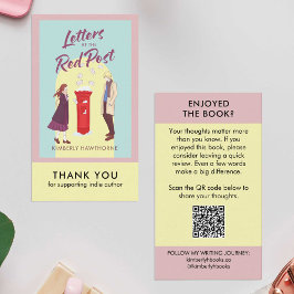 Author Book Review Request Card QR Code Pastel 名刺