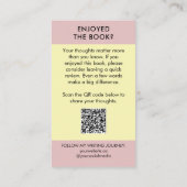 Author Book Review Request Card QR Code Pastel 名刺 (裏面)