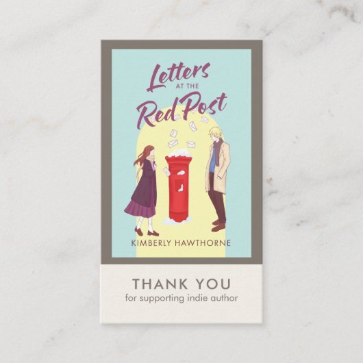 Author Book Review Request Card QR Code Taupe 名刺 (正面)