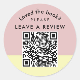 Author Book Review Request QR Code Pastel ラウンドシール