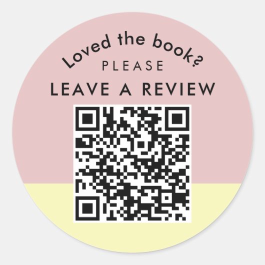 Author Book Review Request QR Code Pastel ラウンドシール (正面)