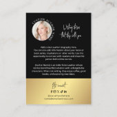 Author Book Series Photo Collage Black & Gold 名刺 (裏面)