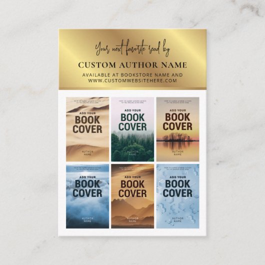 Author Book Series Photo Collage White & Gold 名刺 (正面)