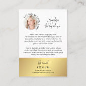 Author Book Series Photo Collage White & Gold 名刺 (裏面)