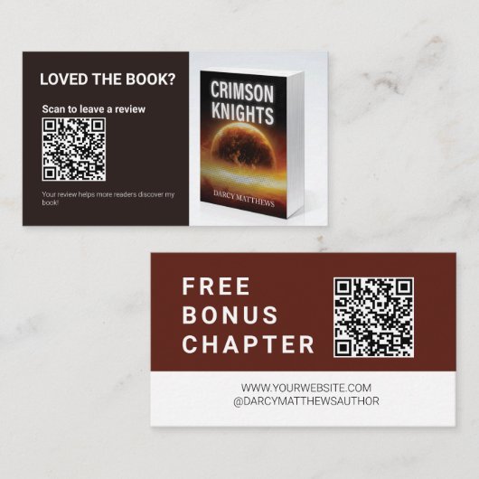 Author QR Book Review Request Free Bonus Chapter 名刺 (正面/裏面)