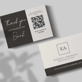 Author QR Code Book Review Request Minimal  エンクロージャーカード