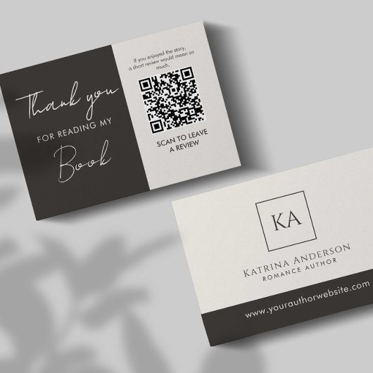 Author QR Code Book Review Request Minimal  エンクロージャーカード