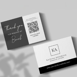 Author QR Code Book Review Request Minimal  エンクロージャーカード