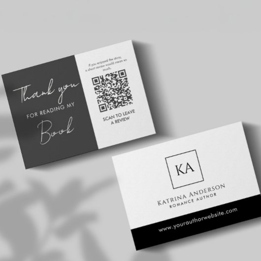 Author QR Code Book Review Request Minimal  エンクロージャーカード