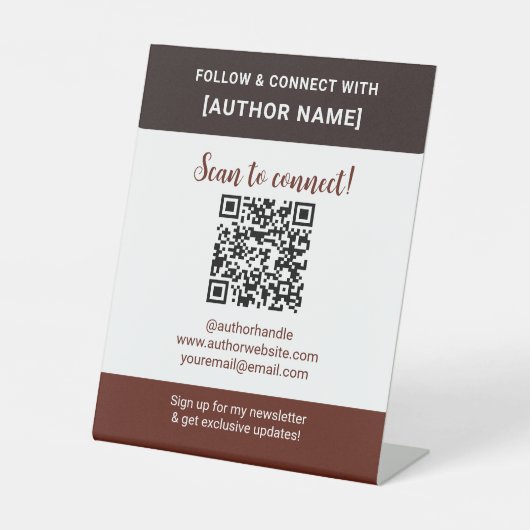 Author QR Code Follow & Connect Book Event Display 台座サイン (正面)