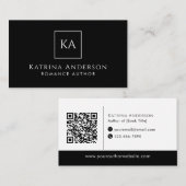 Author QR Code Minimal Elegant Black Branding 名刺 (正面/裏面)