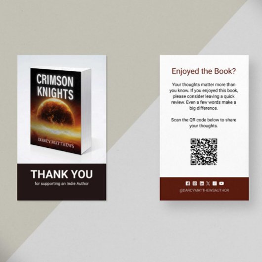 Author Review Request Card QR Code Book Launch 名刺
