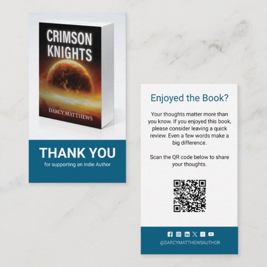 Author Review Request Card QR Code Book Launch 名刺 (正面/裏面)