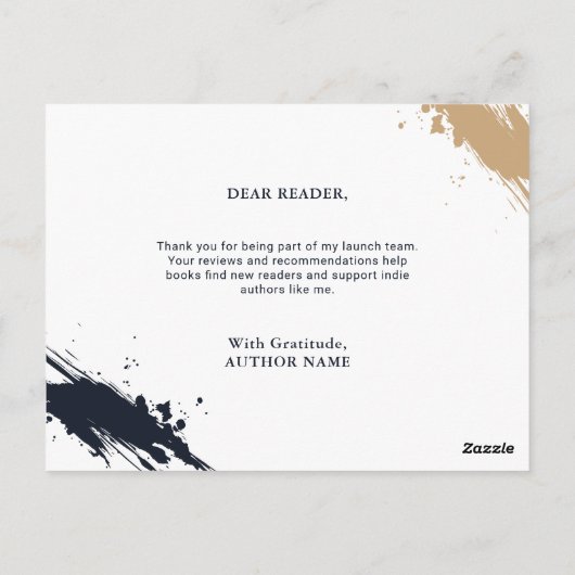 Author Thank you Reader Appreciation Insert Book ポストカード (裏面)