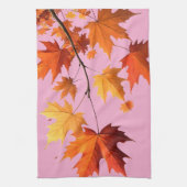 Authumn leaves Kitchen Towels pink キッチンタオル (縦)