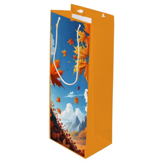 Authumn leaves orange ワインギフトバッグ (正面アングル)