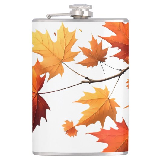 Authumn leaves Vinyl Wrapped Flask フラスク (正面)