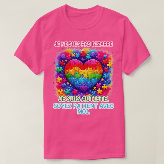 Autime Enfant Je ne suis pas奇妙なAutiste Humo Tシャツ (デザイン正面)