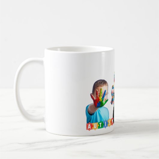 Autism コーヒーマグカップ (左)
